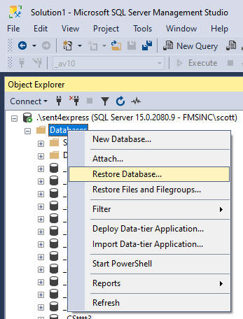 SQL Server Restore Database